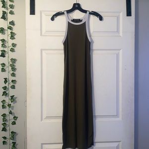 Absolutely- GREEN DRESS WITH WHITE NECKLINE